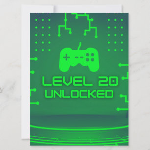 Invitation Niveau 20 Jeu déverrouillé 20e anniversaire