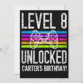Invitation Niveau 8 Déverrouillé 8e anniversaire Jeu personna (Devant)