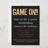 Invitation Niveau 8 Déverrouillé 8e anniversaire Personnalisé (Dos)