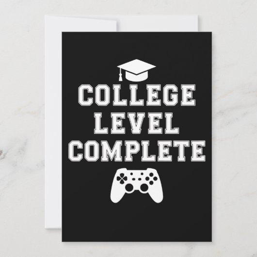 Invitation Niveau collégial Complet Graduation Gamer Jeu (Devant)