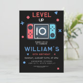 Invitation Niveau de jeu vidéo 10e anniversaire (Debout devant)