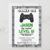 Invitation Niveau du jeu vidéo jusqu'à Gamer Anniversaire (Devant)