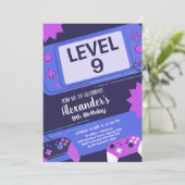 Invitation Niveau du jeu vidéo jusqu'à Gamer Anniversaire (Debout devant)