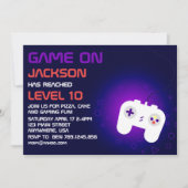 Invitation Niveau du jeu vidéo jusqu'à la fête d'anniversaire (Devant)