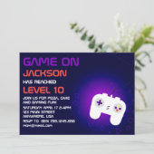 Invitation Niveau du jeu vidéo jusqu'à la fête d'anniversaire (Debout devant)