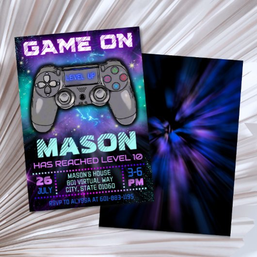 Invitation Niveau du jeu vidéo jusqu'à l'invitation d'anniver