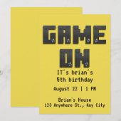 Invitation Niveau supérieur ! Epic Video Game Anniversaire In (Devant / Derrière)