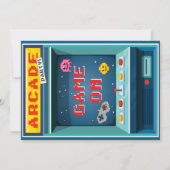 Invitation Niveau Up Arcade Jeu Photo Anniversaire Fête (Dos)