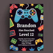 Invitation Niveau Up Garçons Joueur fête d'anniversaire