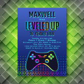 Invitation Niveau Up Video Game Controller Anniversaire