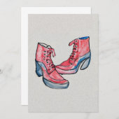 Invitation No 01, Dessin À La Main De Chaussures Drôle Collec (Devant / Derrière)