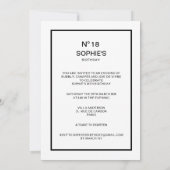 Invitation No 18 French Chic 18th Birthday Party (Dos)