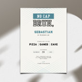 Invitation No Cap Bruh 10th Birthday Pizza Games Cake