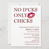 Invitation No D*cks Seulement Les Poussins Bachelorette Week- (Devant)