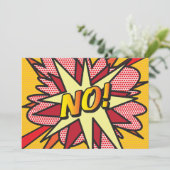 Invitation NO Fun Retro Comic Book Pop Art (Debout devant)