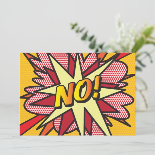 Invitation NO Fun Retro Comic Book Pop Art (Debout devant)