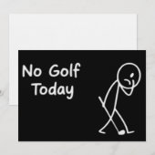 Invitation No Golf Today Funny Sad Golfer Figure Humor (Devant / Derrière)