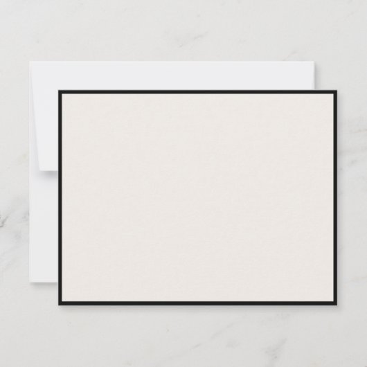Invitation No text, Black Border, Ivory Modern Note Card (Devant)