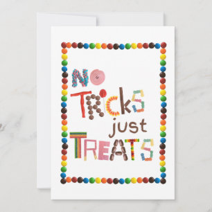 Invitation No Tricks just Traite Halloween Candy