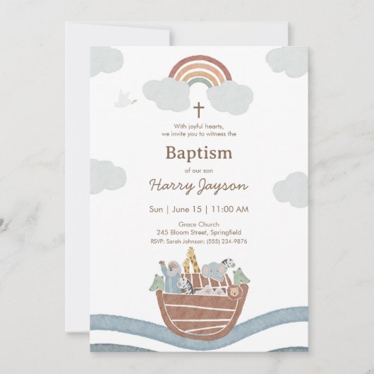 Invitation Noah’s Ark Baptism (Devant)