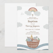 Invitation Noah’s Ark Baptism (Devant / Derrière)