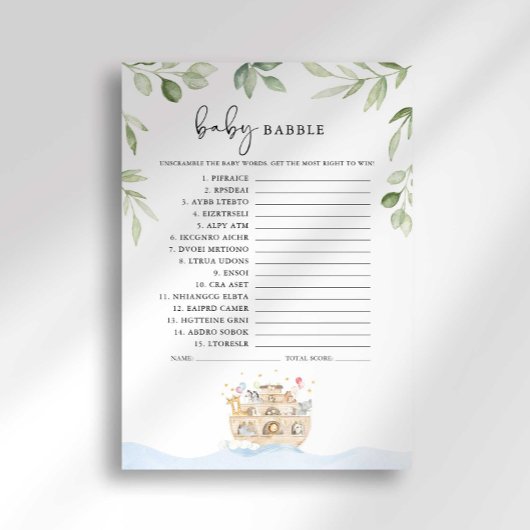 Invitation Noah's Ark Baby shower Baby Baby Jeu