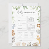 Invitation Noah's Ark Baby shower Baby Predictions Jeu (Devant)