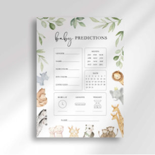 Invitation Noah's Ark Baby shower Baby Predictions Jeu