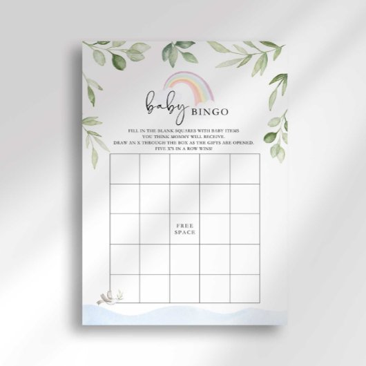 Invitation Noah's Ark Baby shower Jeu de Bingo