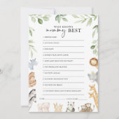 Invitation Noah's Ark Baby shower qui connaît maman meilleur  (Devant)