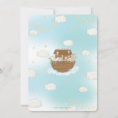 Invitation Noah's Ark Cute Animals Baby shower garçon par cou (Dos)