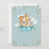 Invitation Noah's Ark Greenery Baby shower neutre de genre (Dos)