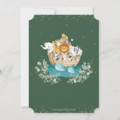 Invitation Noah's Ark Greenery Cute Animals Twins Baby shower (Dos)