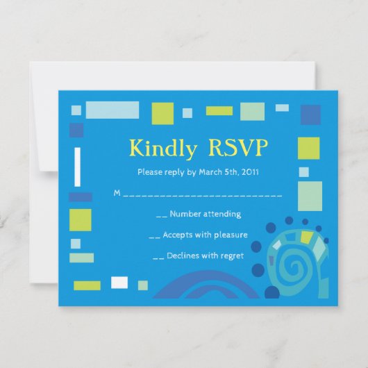 Invitation NOAH'S WAVES Bar Bat mitzvah Réponse à l'invitatio (Devant)