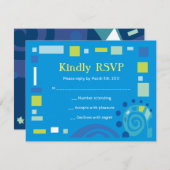 Invitation NOAH'S WAVES Bar Bat mitzvah Réponse à l'invitatio (Devant / Derrière)