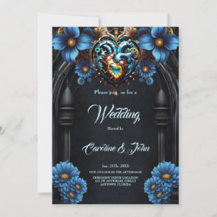 Invitation Noble coeur steampunk