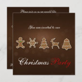 Invitation Noble Noël Gingerbread Cookies (Devant / Derrière)