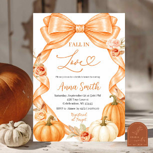 Invitation Noce d'automne Ruban Orange Tombez amoureux Shower