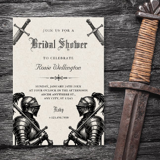 Invitation Noce médiévale de chevaliers