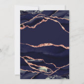 Invitation Noces Agate Navy Rose Or Élégant (Dos)