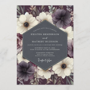 Invitation Noces Anémone Crépuscule Prune