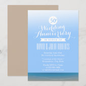 Invitation Noces Anniversaire Brise de Plage Ciel Bleu (Devant / Derrière)