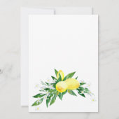 Invitation Noces aquarelle de verdure de floraison de citrons (Dos)