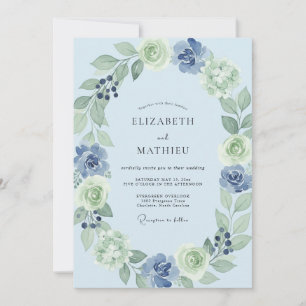 Invitation Noces au Bleuet, à la Menthe et à la Sauge