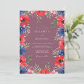 Invitation Noces au Coquelicot Cobalt Prune (Debout devant)