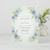 Invitation Noces au Periwinkle Mint Ranunculus Eucalyptus (Debout devant)