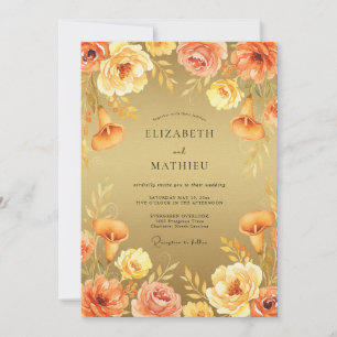 Invitation Noces au pétale d'abricot doré