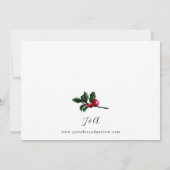 Invitation Noces Baies d'Hiver & Verdure de Pin 2 (Dos)