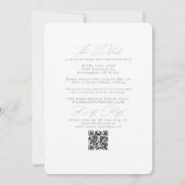Invitation Noces blanches Sage vert moderne RSVP QR Code (Dos)