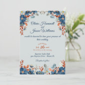 Invitation Noces Bleu Barbeau et Cuivre (Debout devant)